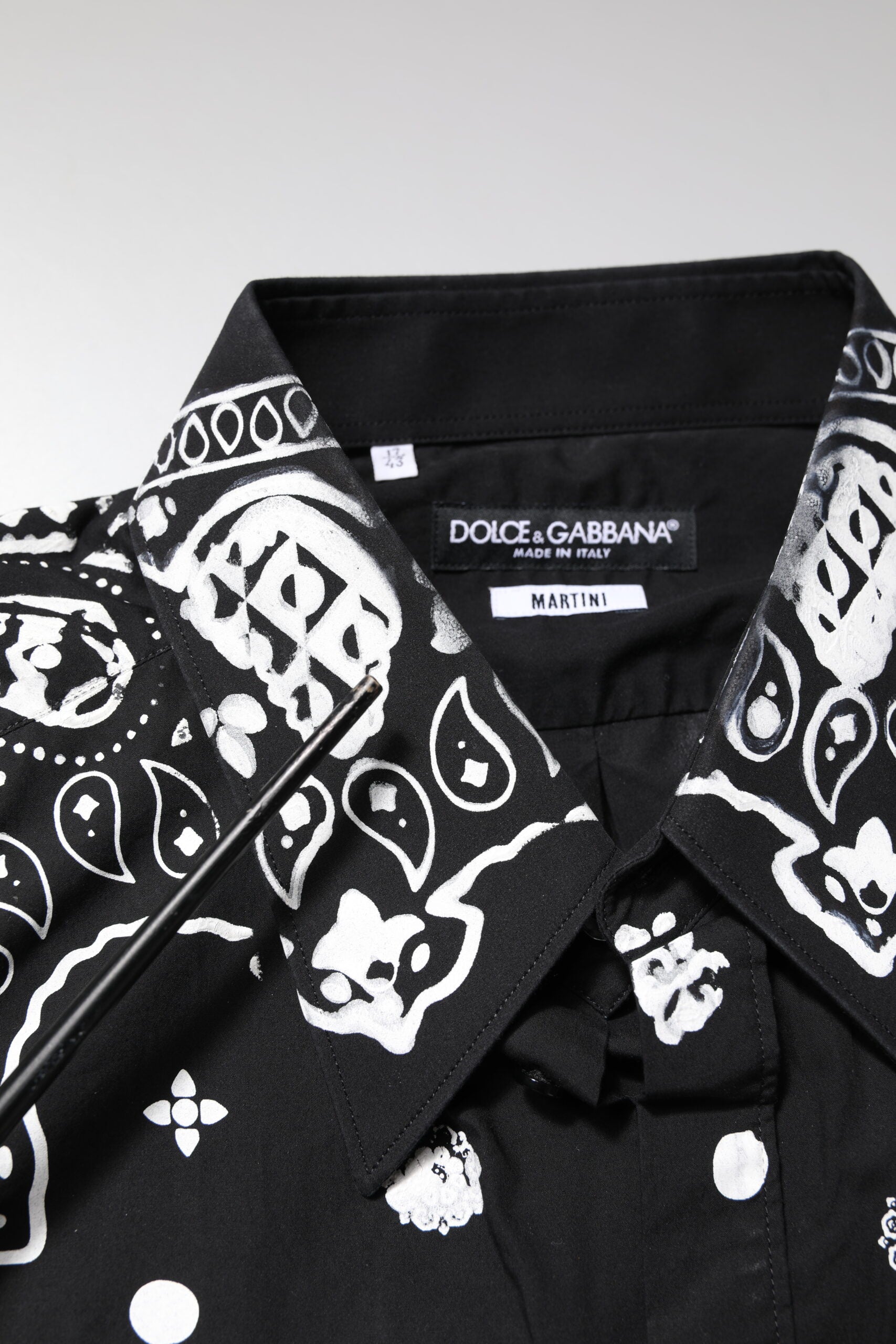 Dolce & Gabbana Black and White Bandana MARTINI Men's Shirt